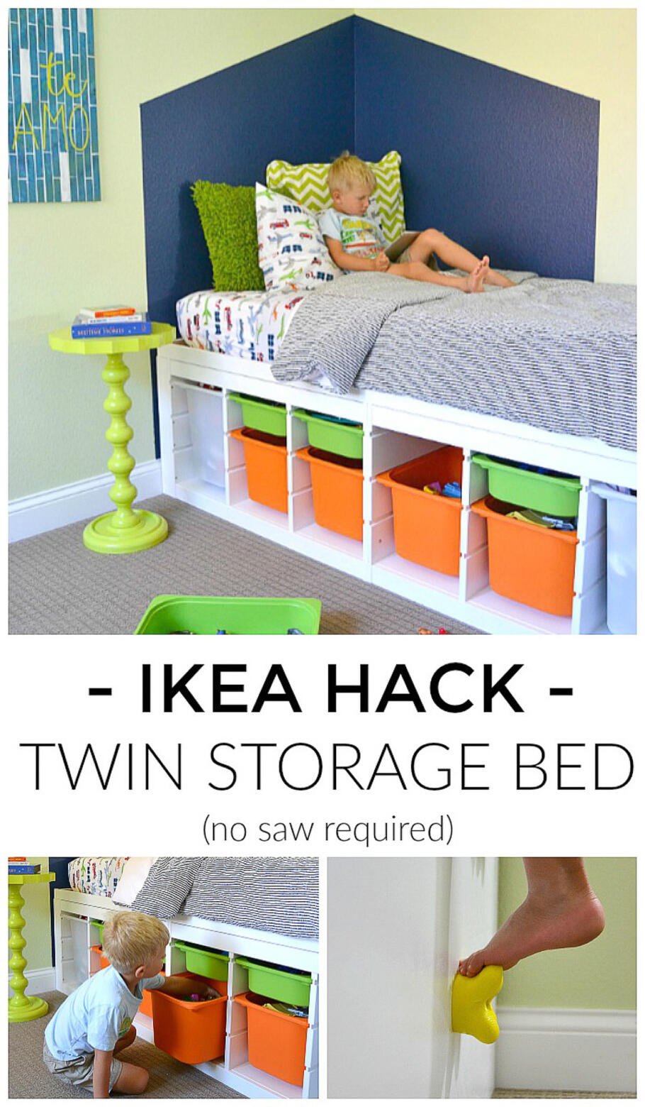 DIY Platform Bed With Storage Perfect For Any Kid's Room