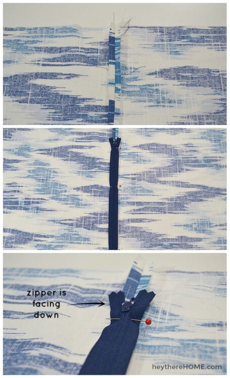 how to sew a zipper in a pillow