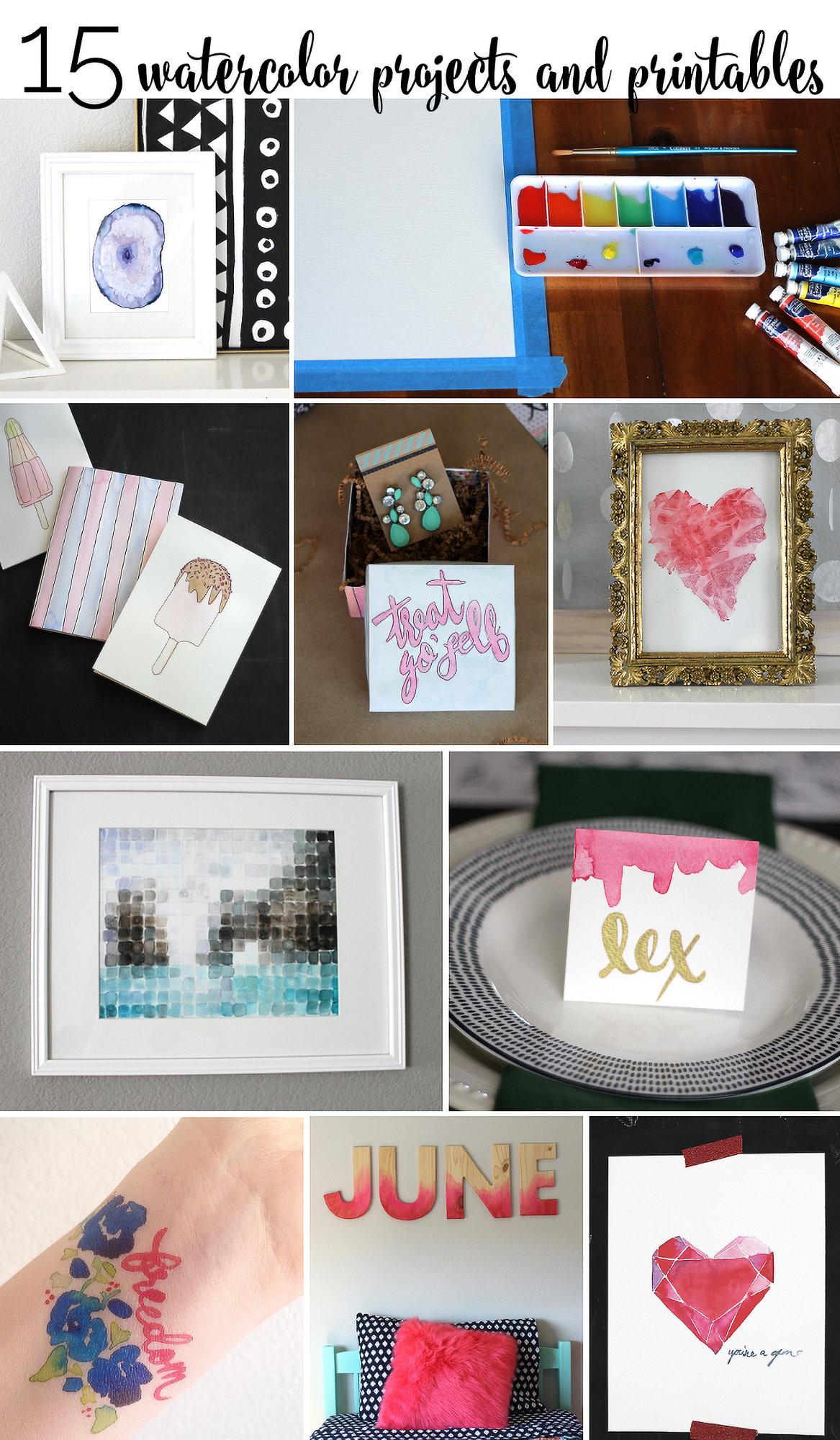 15 Watercolor Projects And Printables For The Beginner
