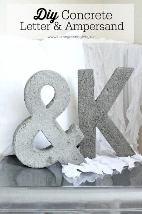 DIY concrete initials
