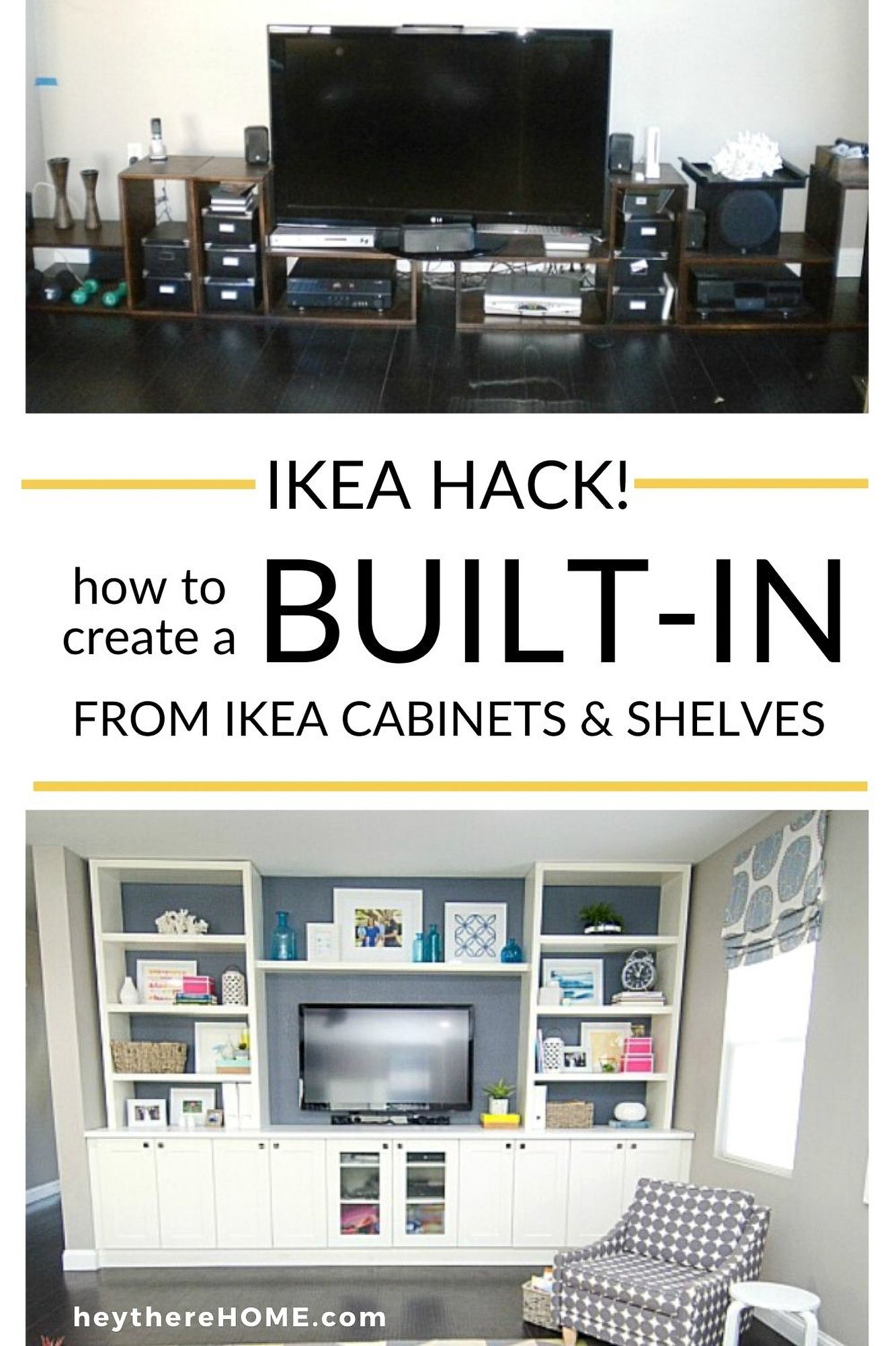 IKEA DIY Built In Hack Using IKEA And Shelves