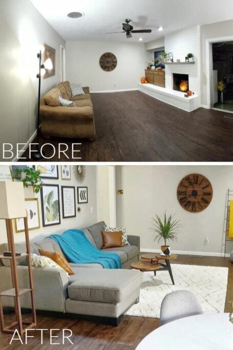 Lauren R. Living Room Before and After