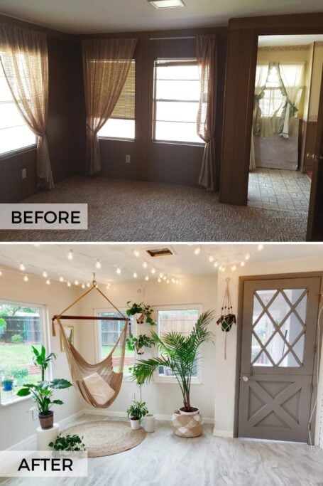 Lauren R. Sunroom Before and After