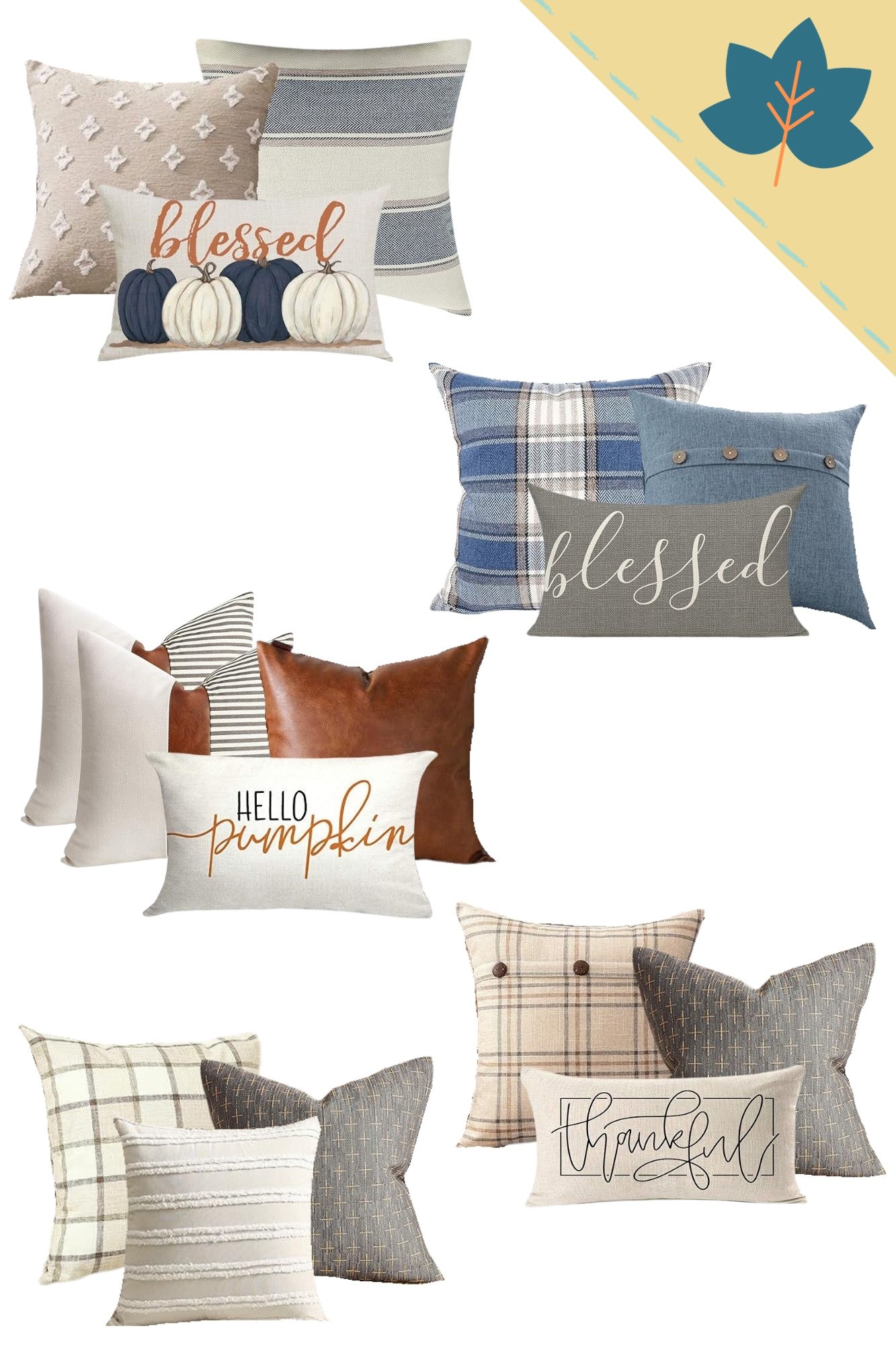 Fall Throw Pillow Combinations and Roundup - Caitlin Marie Design